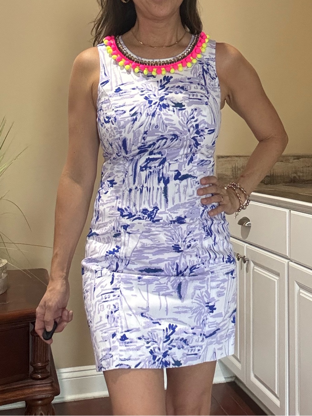 Lilly Pulitzer Mila Shift Dress featuring a "Rock the Dock" print size 0